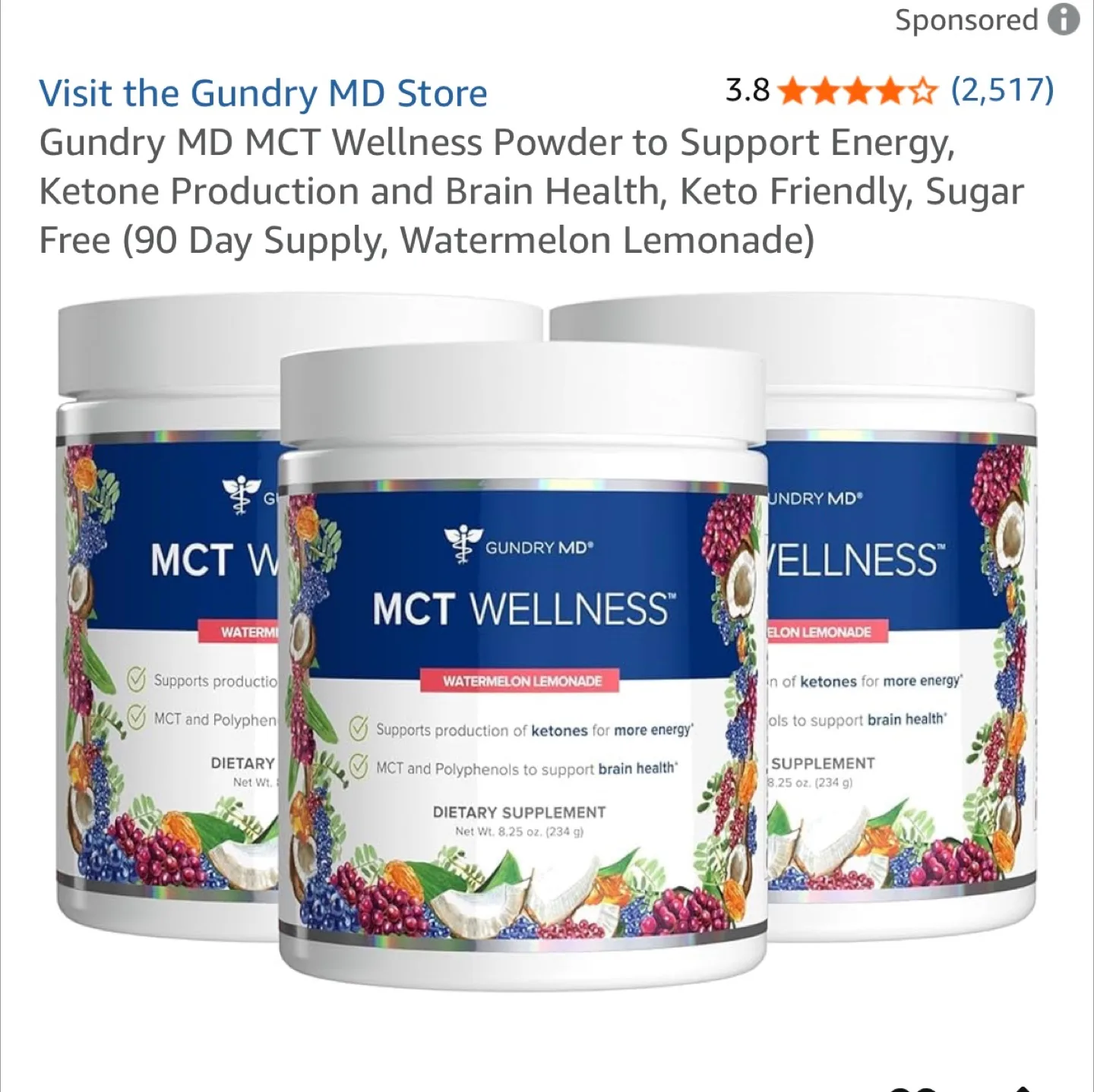 Gundry MD MCT Wellness Powder - Watermelon Lemonade image indicator(4)