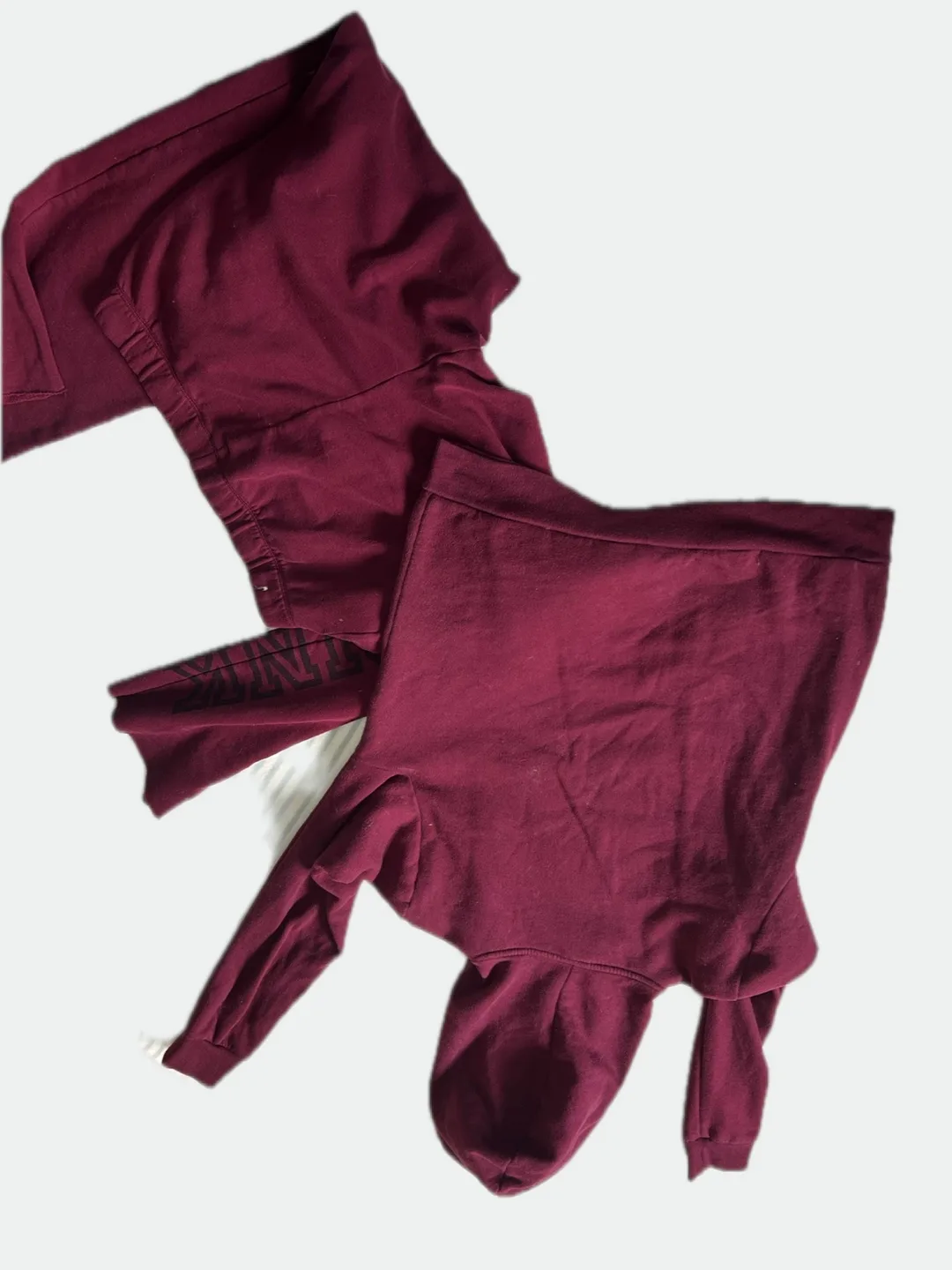 PINK Burgundy Hoodie & Sweatpants Set image indicator(3)
