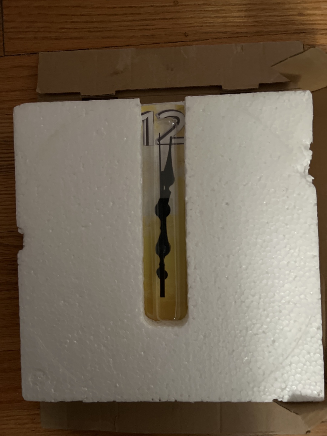 New Grey & Yellow Abstract Art Painting Wall Clock - 10 Inch - photo 2