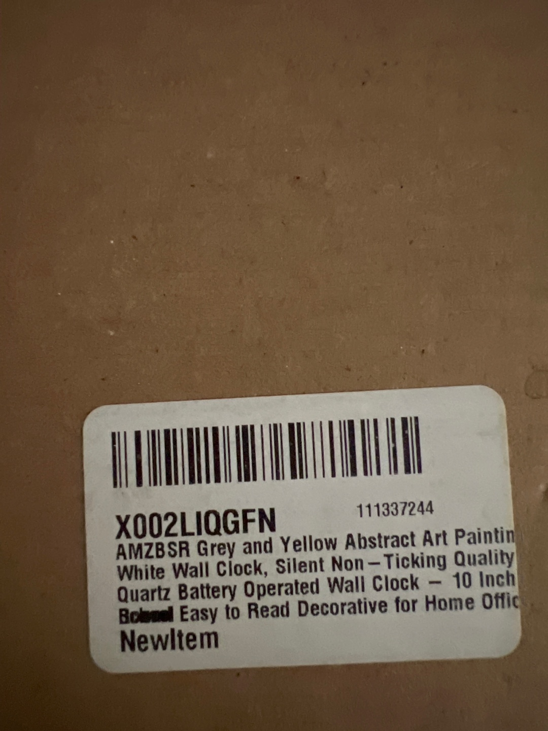 New Grey & Yellow Abstract Art Painting Wall Clock - 10 Inch - photo 3