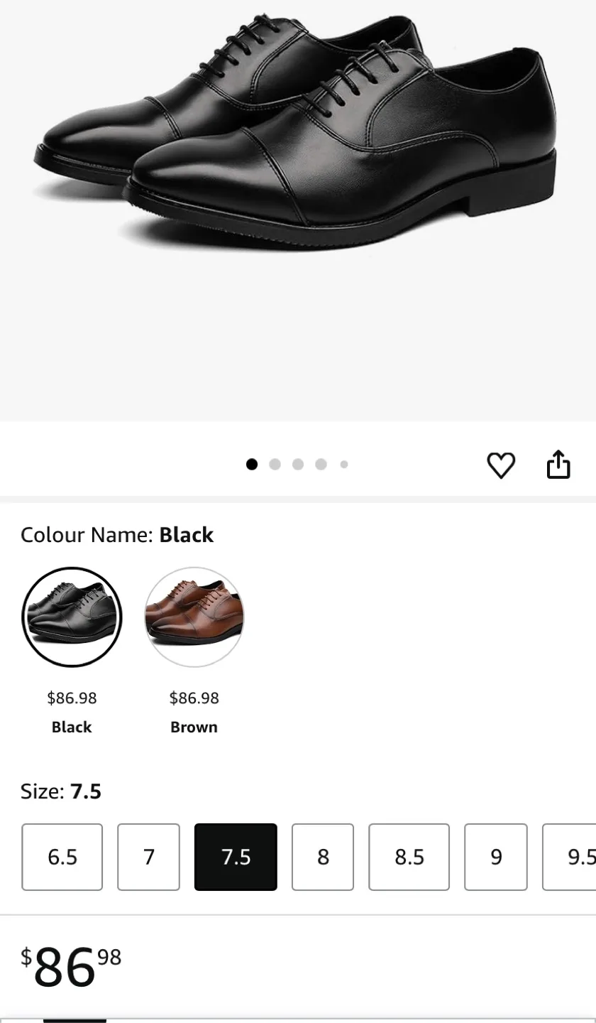 Black Dress Shoes - Size 7.5 new thumbnail