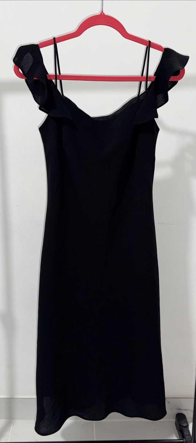 Black Dress with Ruffle Straps