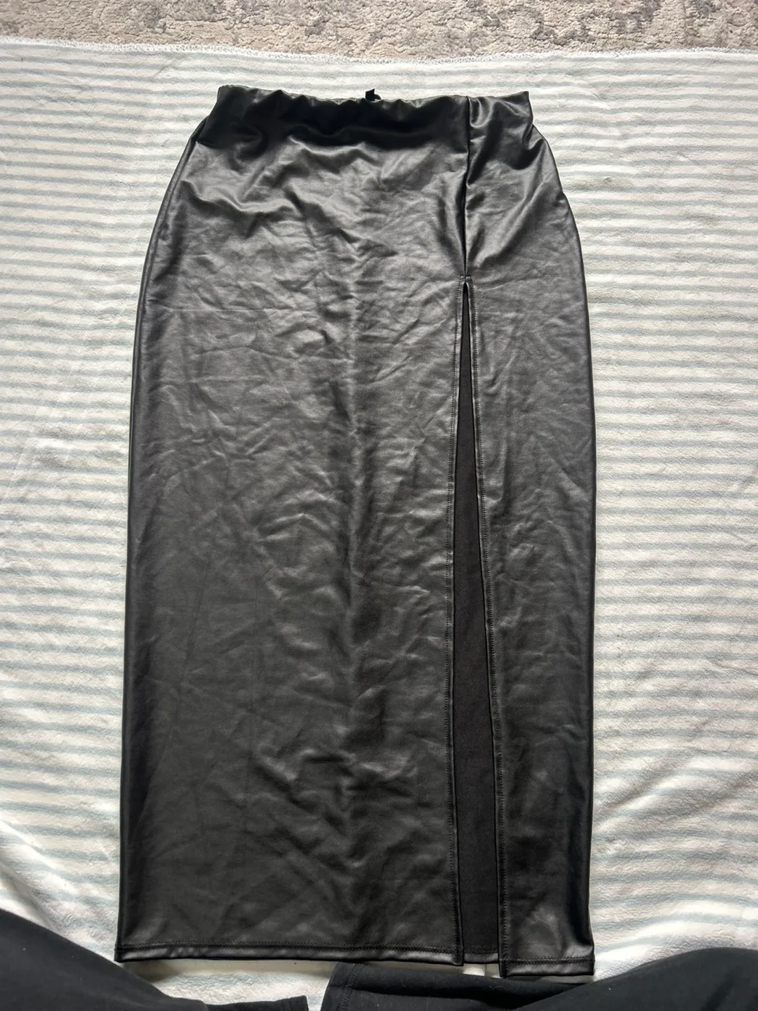 Black Faux Leather Skirt image indicator(2)