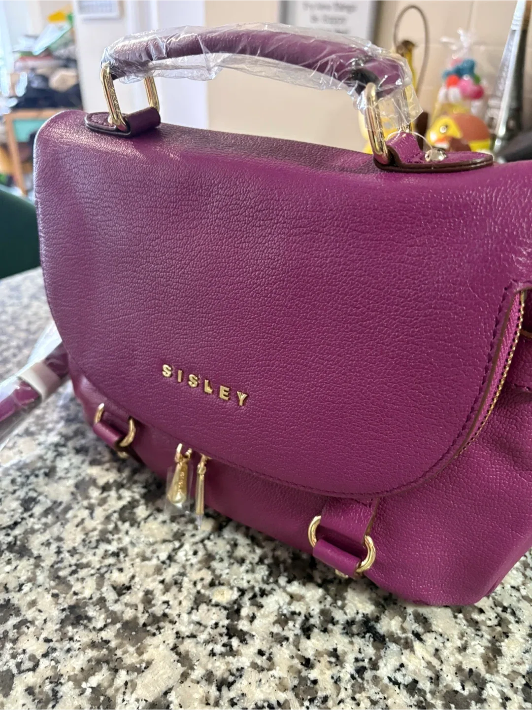 Sisley Purple Leather Handbag image indicator(2)