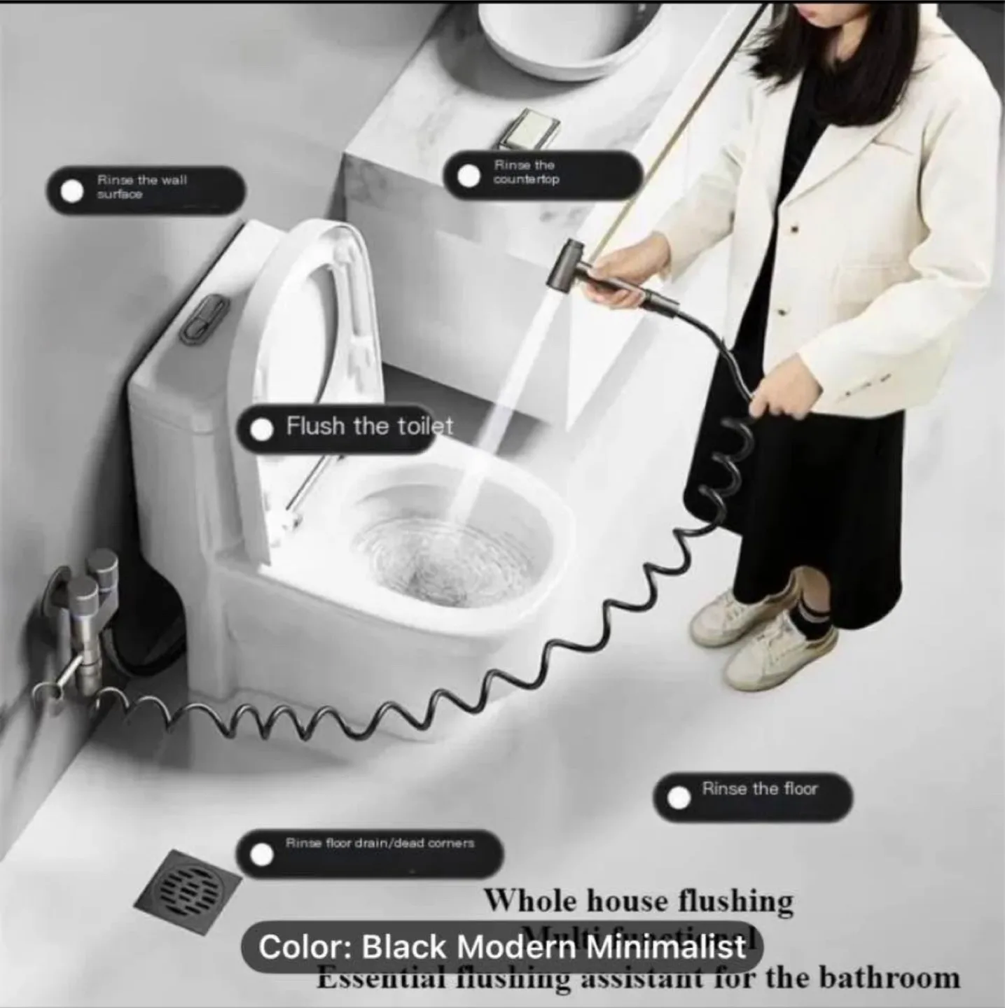 1pc/4pcs Multifunctional 2-In-1 Toilet Spray Gun with Water thumbnail