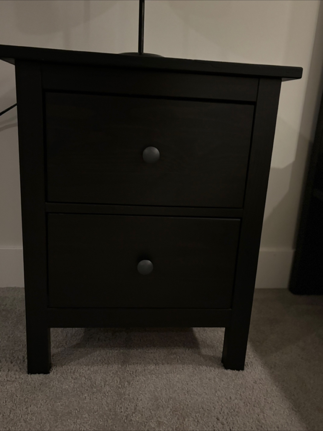 2 Black Nightstands with Two Drawers - photo 2