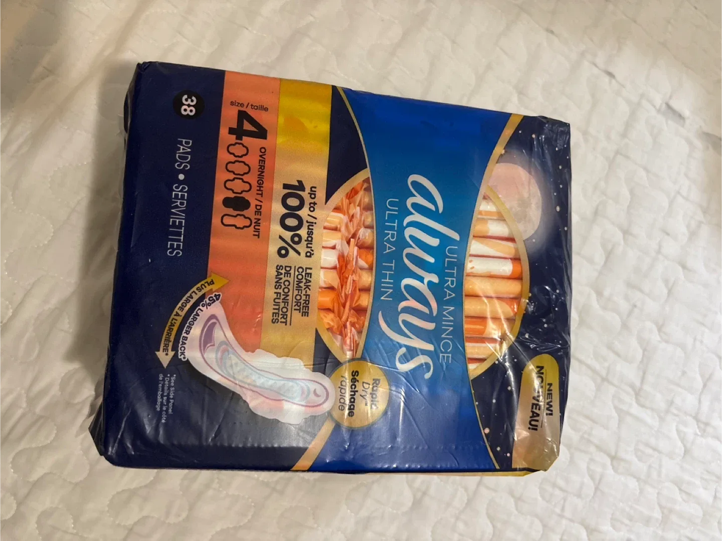Always Ultra Thin Overnight Pads - 38 Count thumbnail