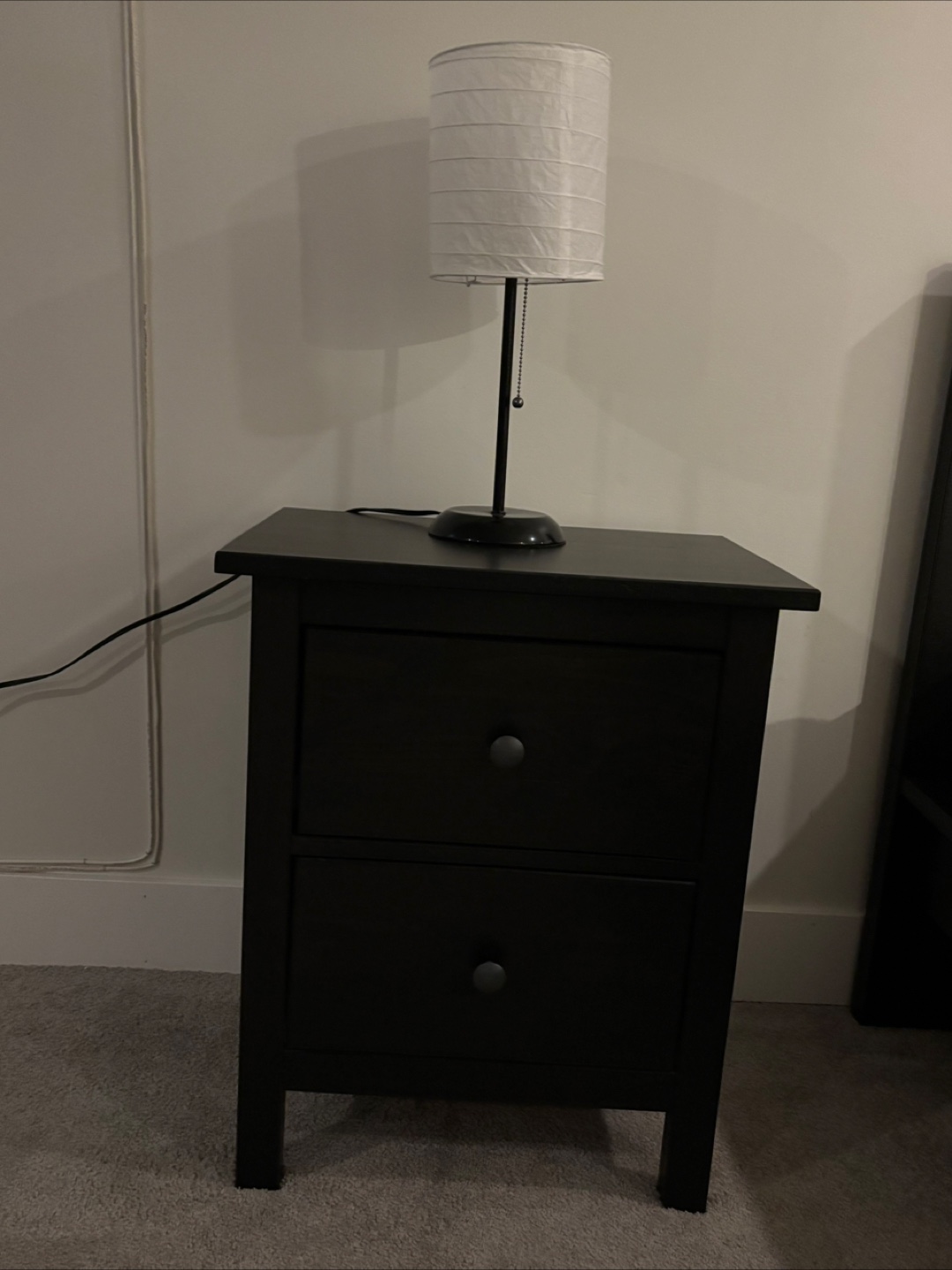 2 Black Nightstands with Two Drawers - photo 5