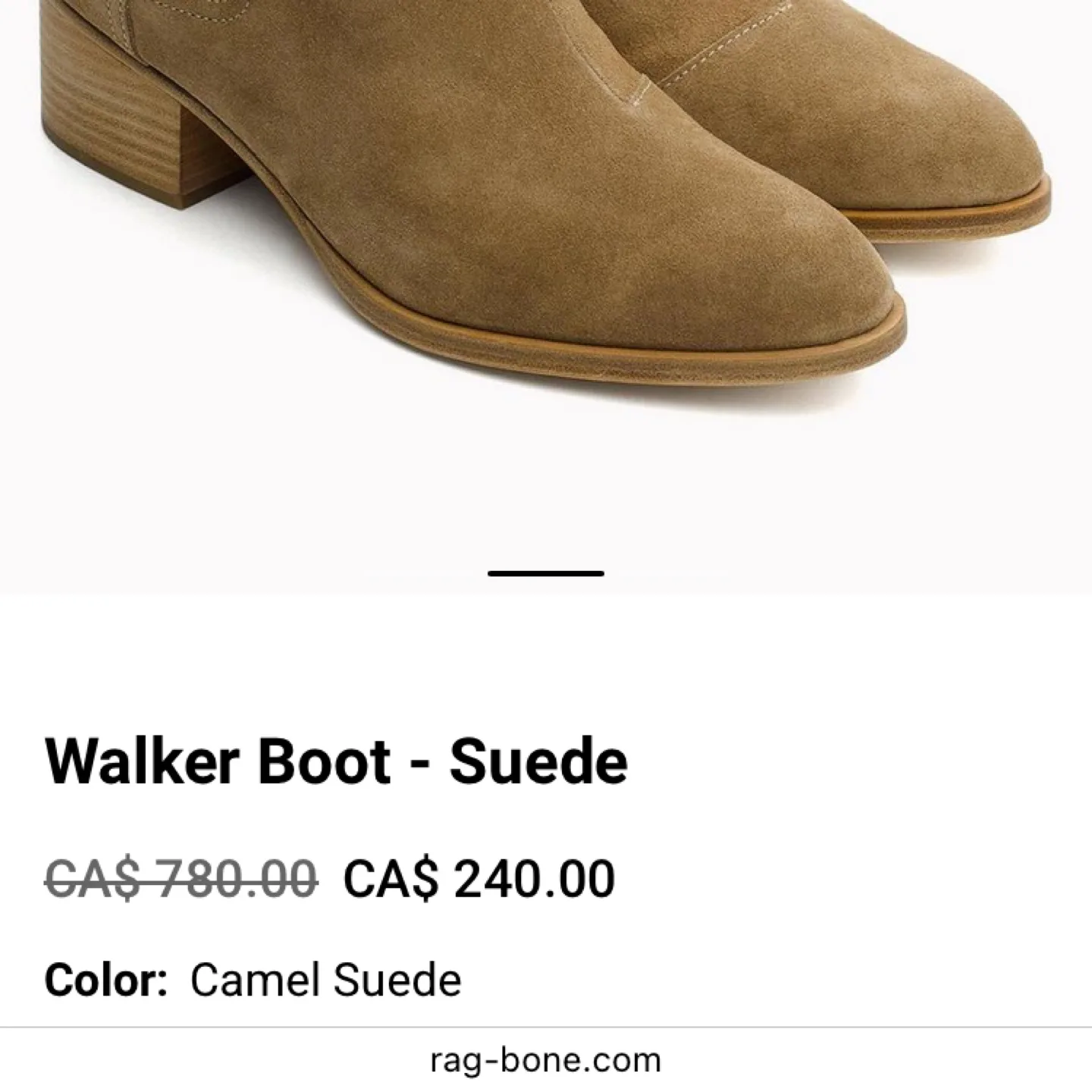 Rag & Bone Asphalt Suede Ankle Boots, Size 7 image indicator(2)