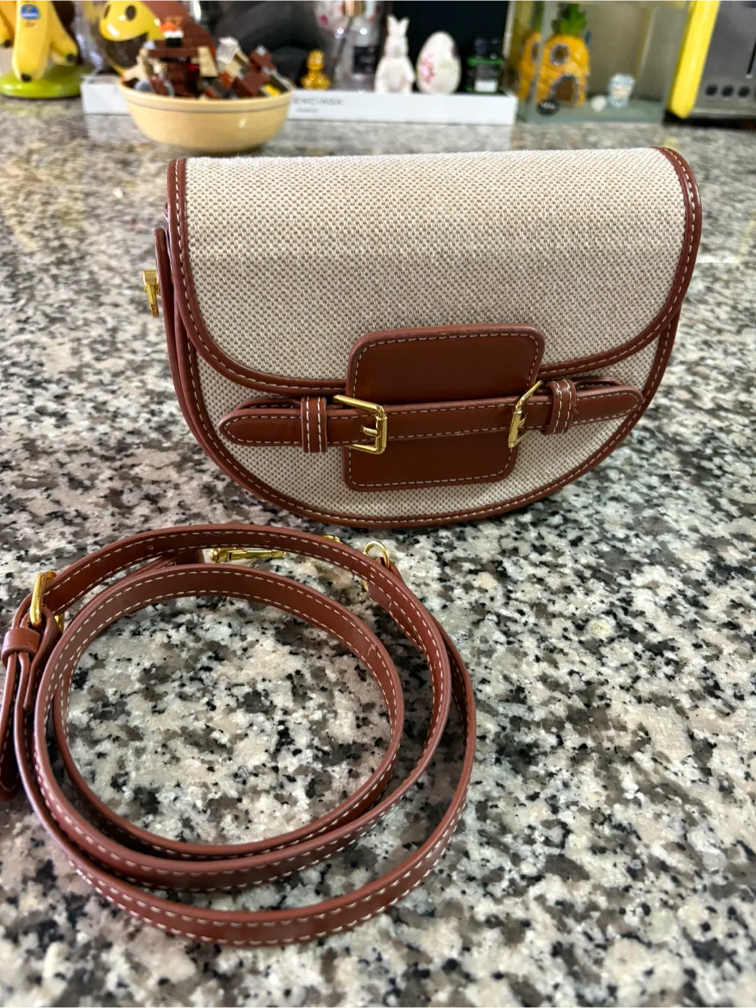 Brown & Beige Crossbody Bag thumbnail