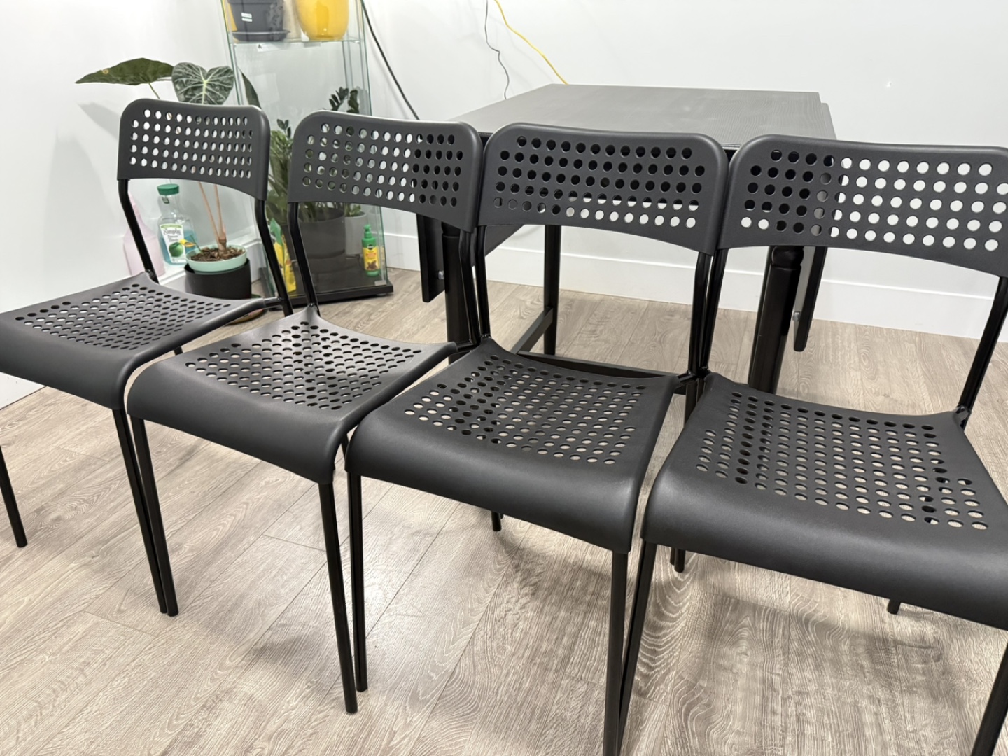 IKEA INGATORP Black Drop Leaf Dining Table & 4 Chairs - photo 2