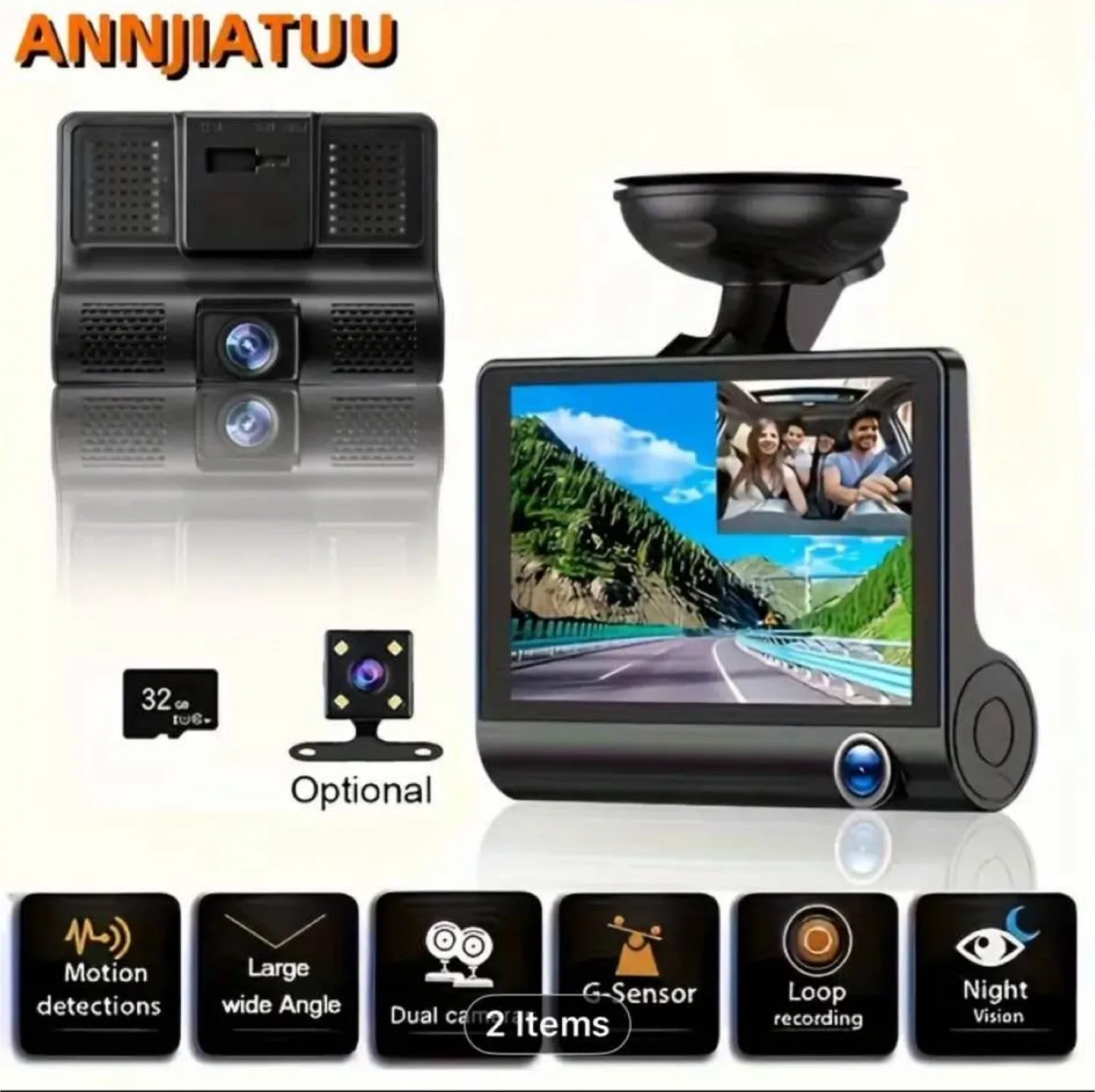 ANNJATUU RV Car Dash Cam with 3-Camera Motion Detection image indicator(10)