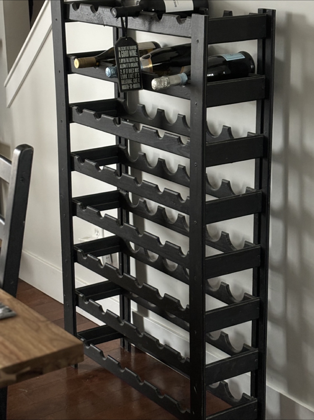 IKEA black painted Wooden Wine Rack