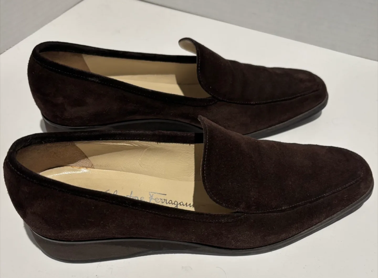 Salvatore Ferragamo Brown Suede Loafers Size 5.5 image indicator(3)