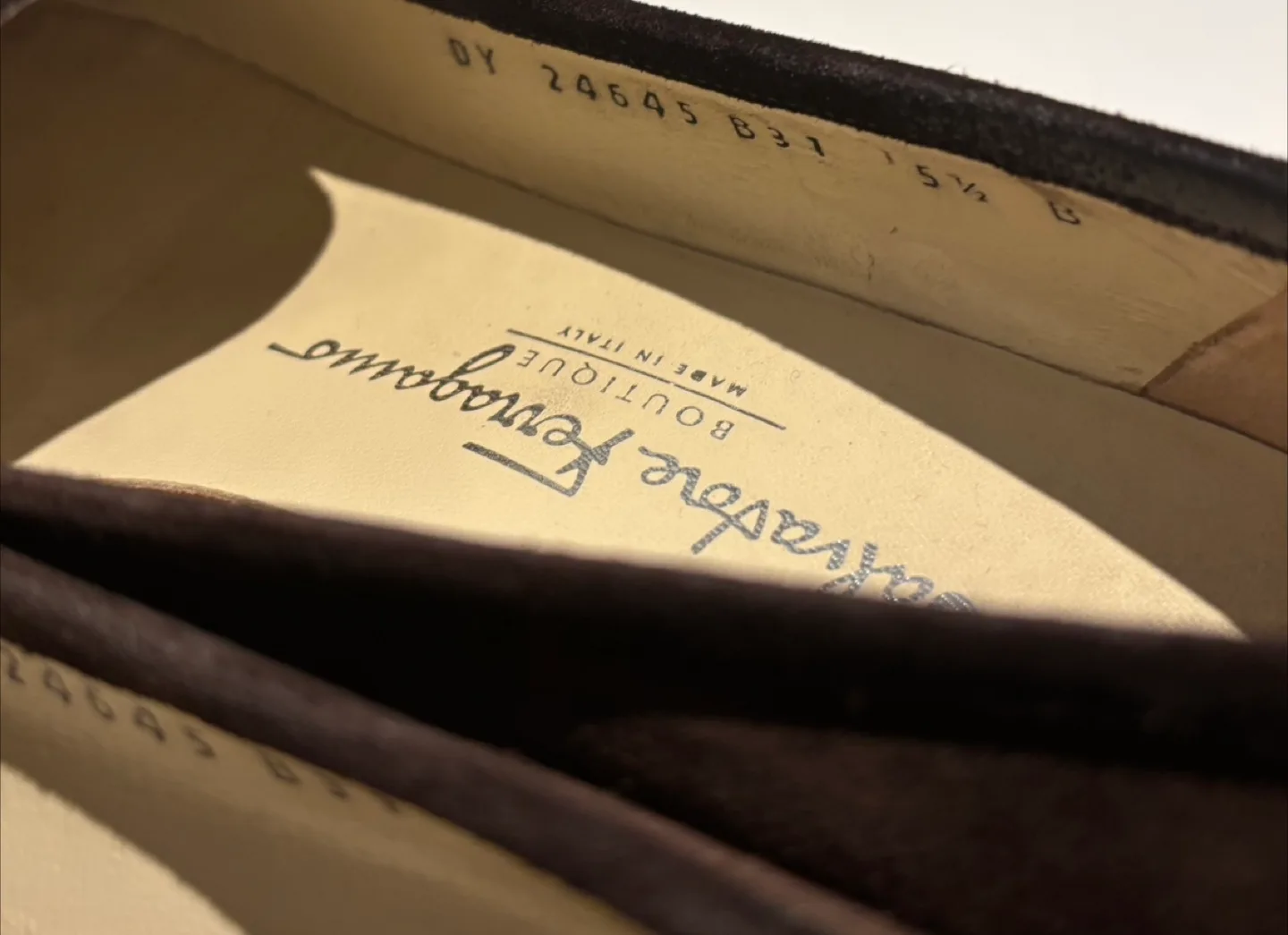 Salvatore Ferragamo Brown Suede Loafers Size 5.5 image indicator(4)