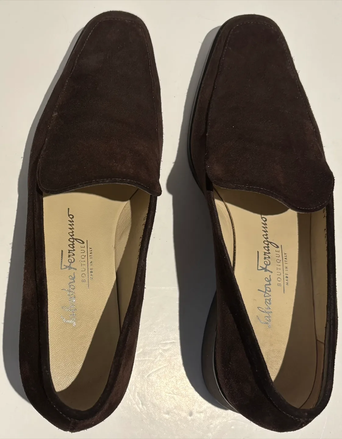 Salvatore Ferragamo Brown Suede Loafers Size 5.5 image indicator(2)