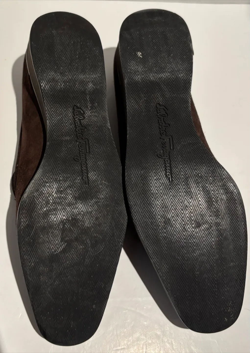 Salvatore Ferragamo Brown Suede Loafers Size 5.5 image indicator(5)