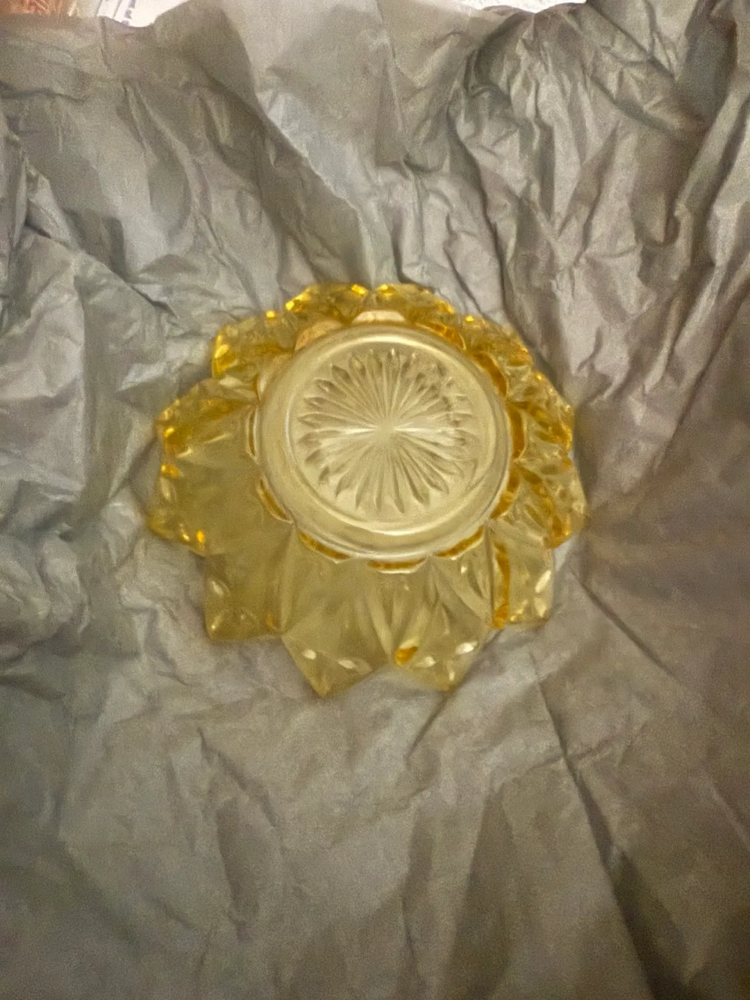 Vintage Yellow Depression Glass Bowl thumbnail