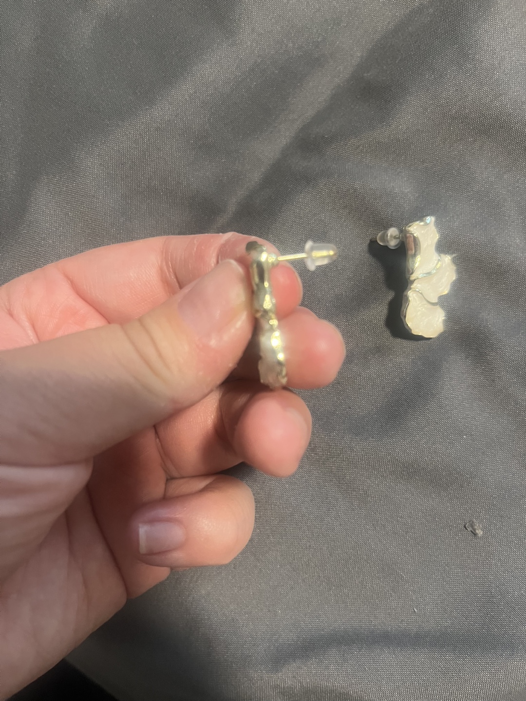 Earrings - Gold and White - photo 2