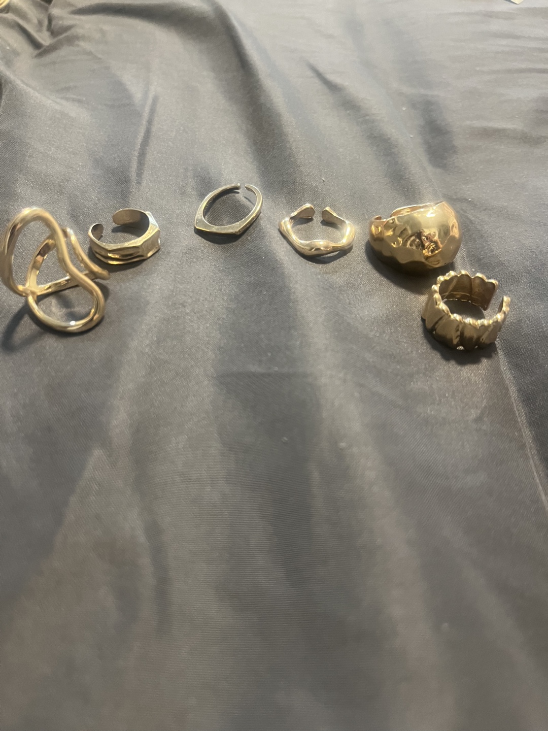 Assorted Gold Tone Rings - Set of 6