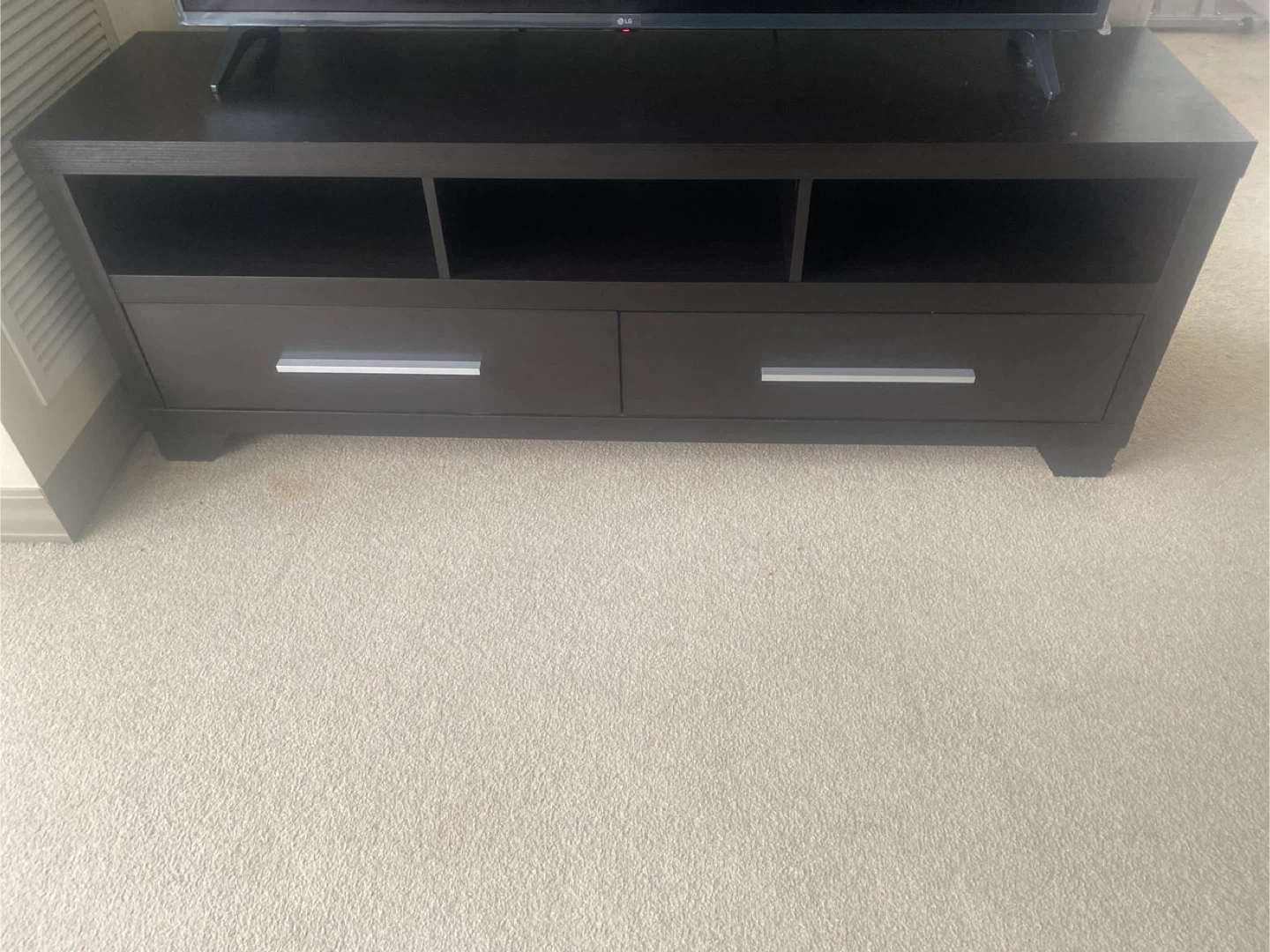 Dark Brown TV Stand with Drawers