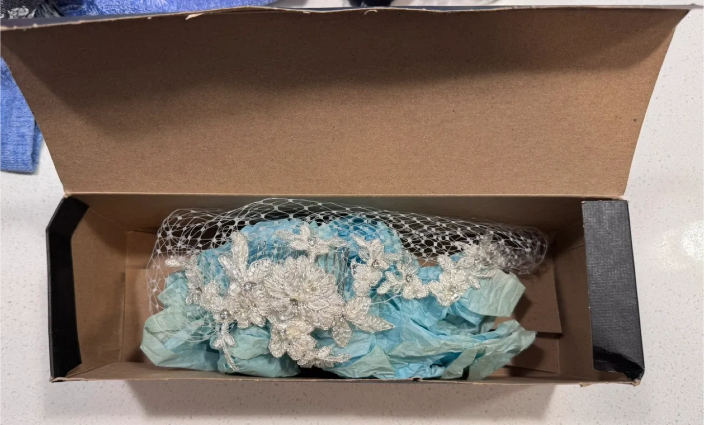 Birdcage Veil with Beaded Floral Detail image indicator(5)