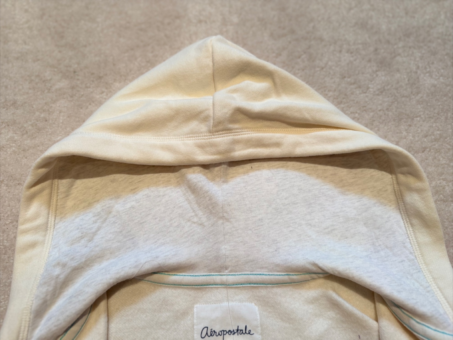 Aeropostale Cream Full Zip Hoodie - Size Large - photo 4