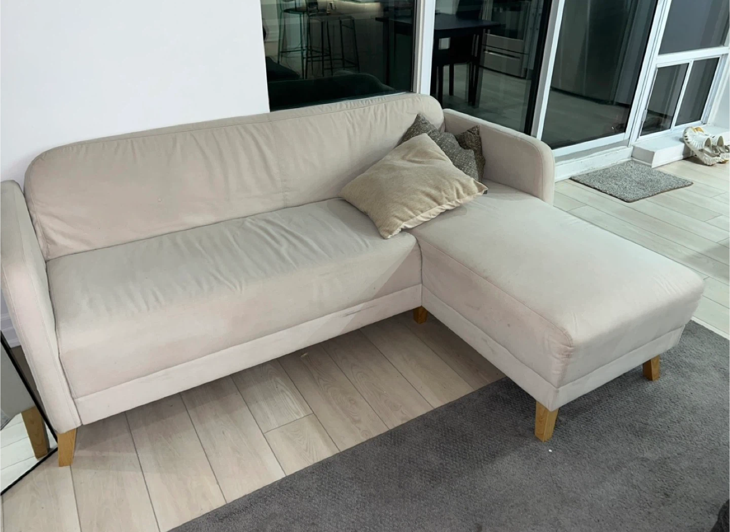 IKEA LINANÄS Sofa with Chaise - Vissle Beige