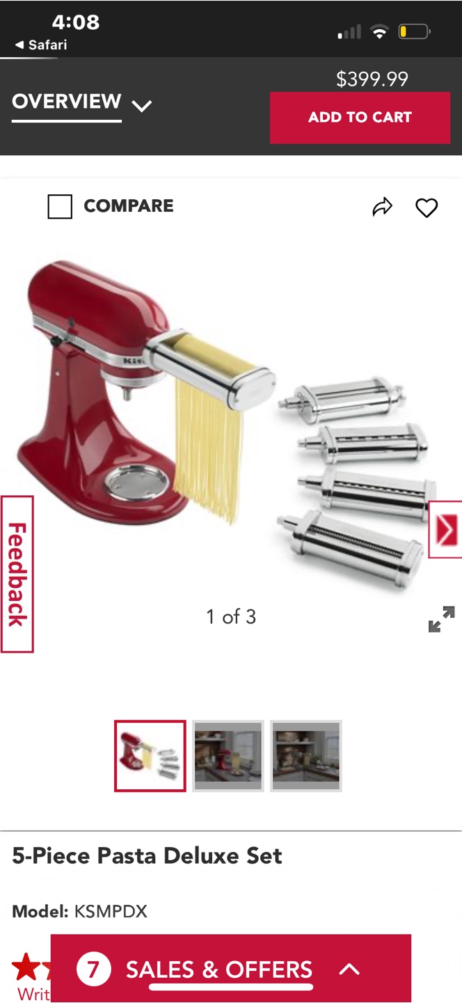 New in box - KitchenAid 5-Piece Pasta Deluxe Set