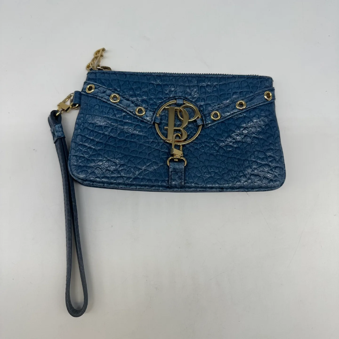 Bolzano Blue Leather Wristlet thumbnail