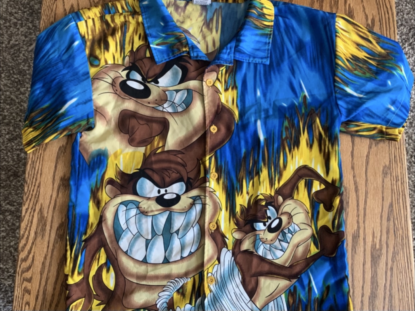Looney Tunes Taz Hawaiian Shirt men’s small