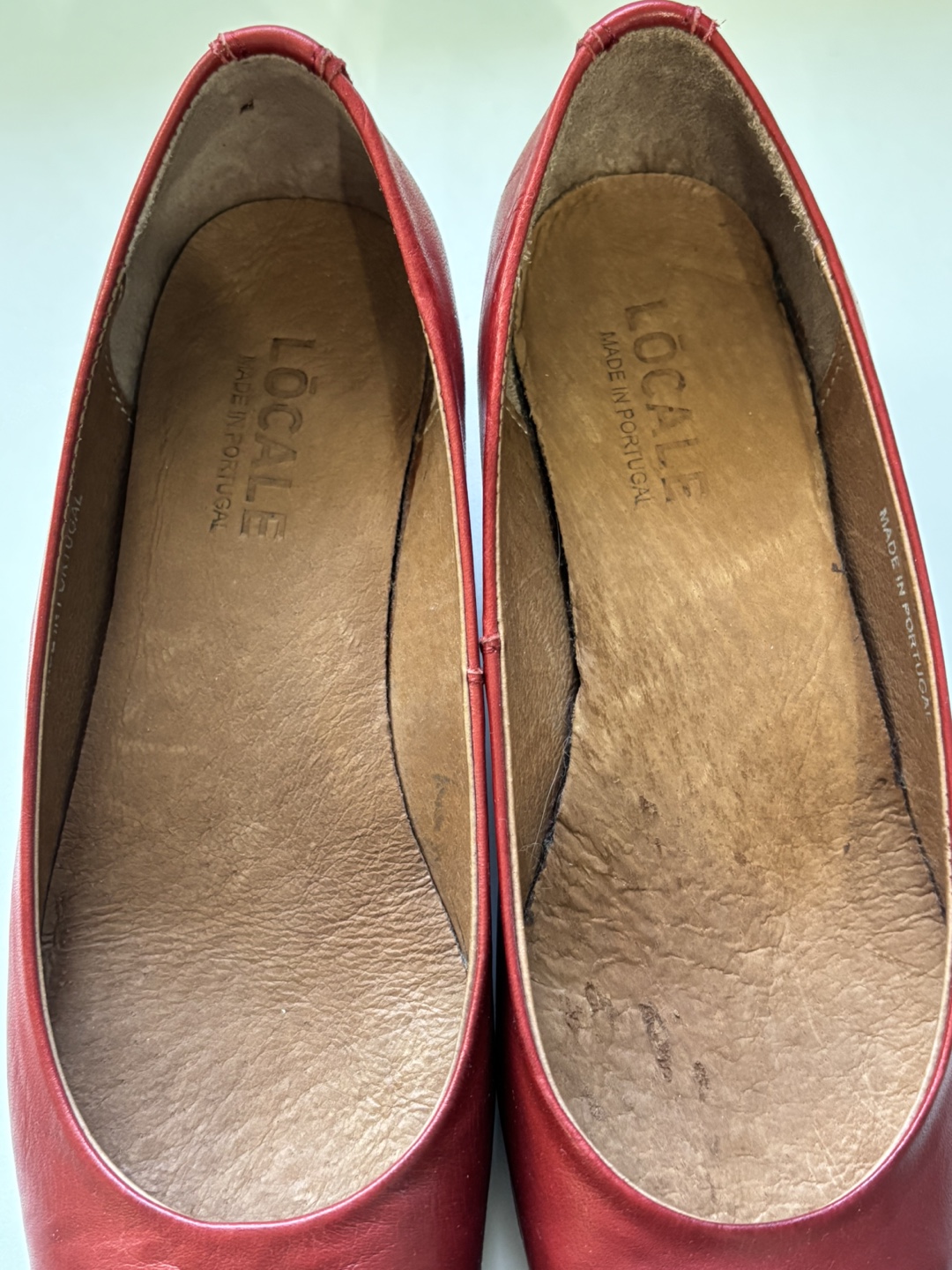 Locale Red Leather Wedge Shoes - Size 7 - photo 2