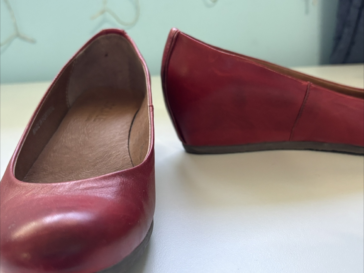 Locale Red Leather Wedge Shoes - Size 7 - photo 3