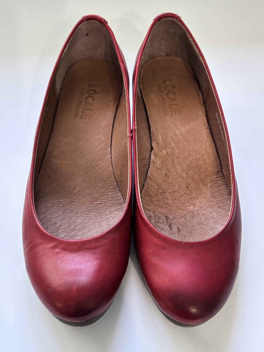 Locale Red Leather Wedge Shoes - Size 7