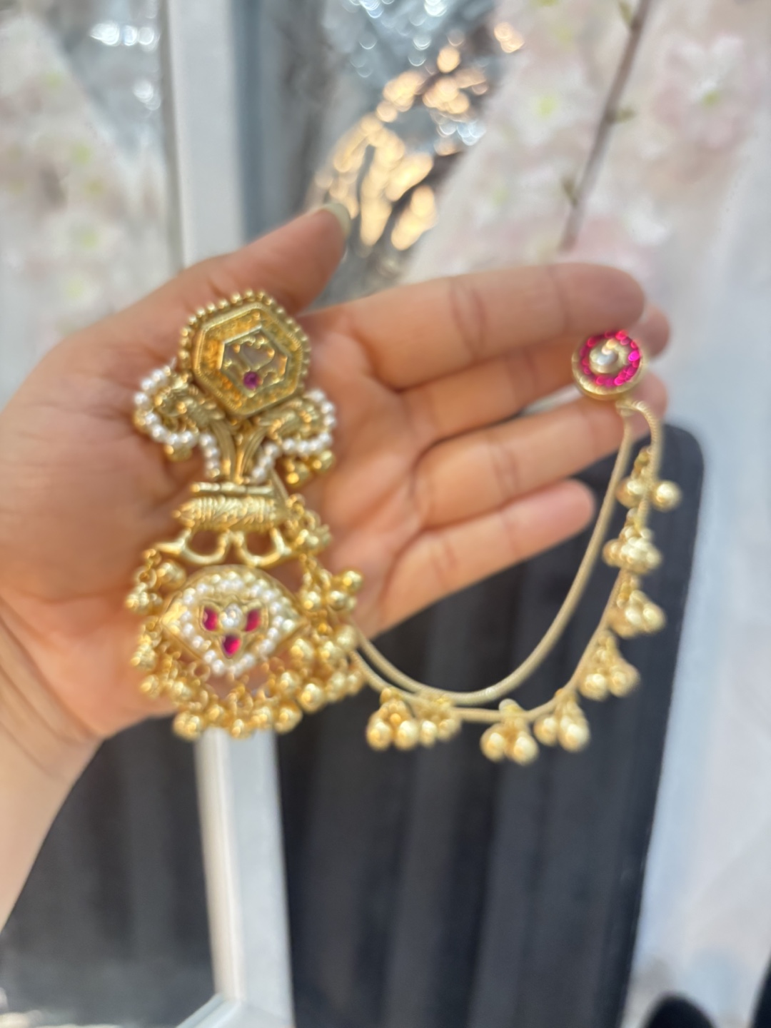 Kashmiri Gold Tone  Earrings - photo 2