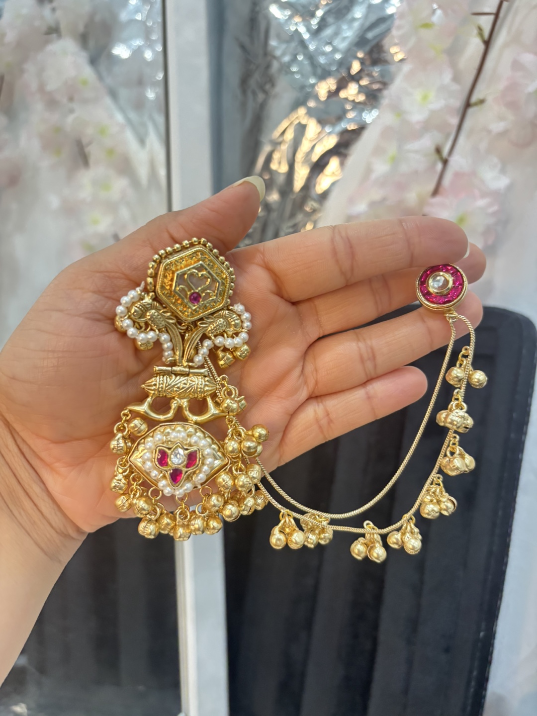 Kashmiri Gold Tone  Earrings