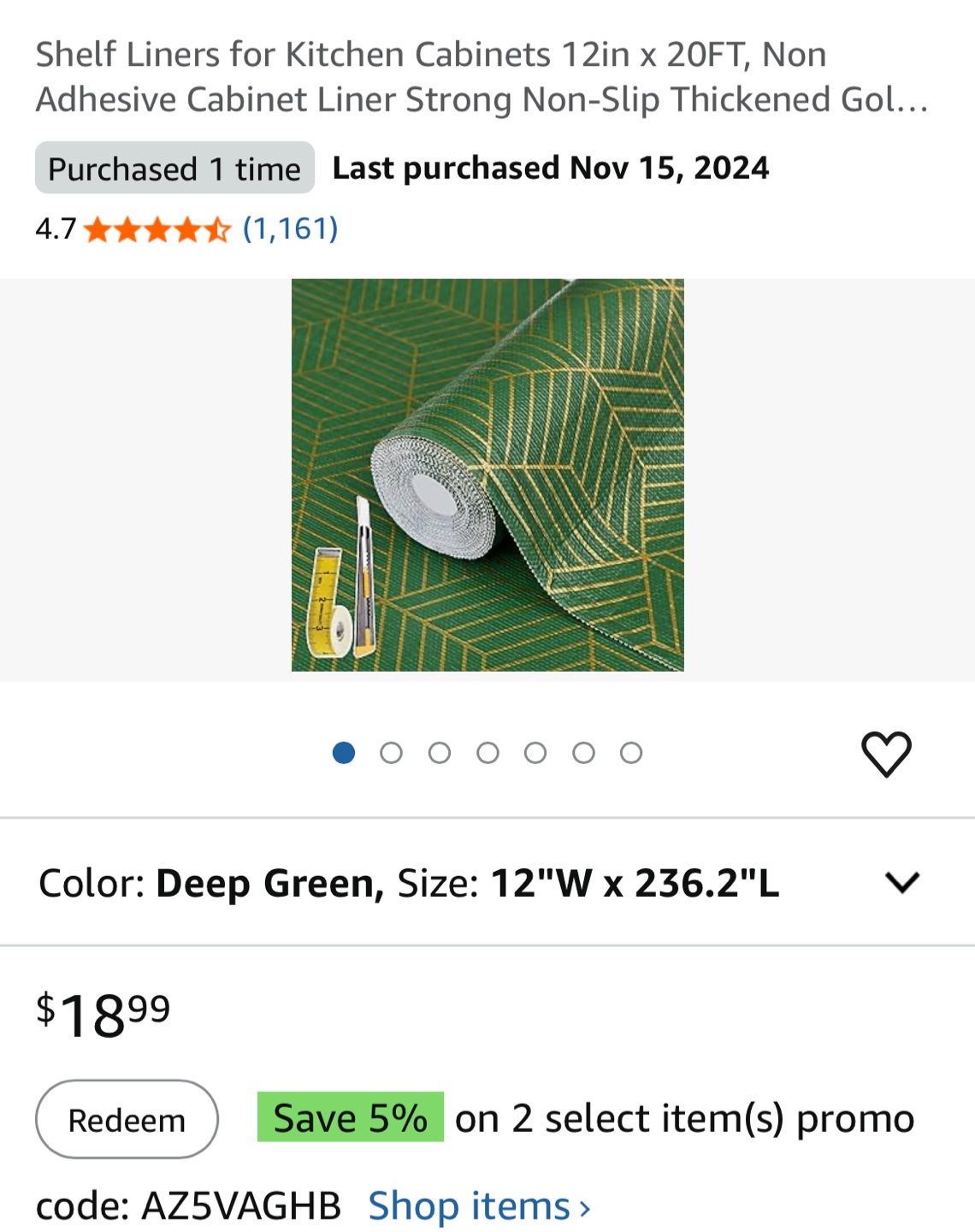 Shelf Liner for Kitchen Cabinets - Deep Green - photo 5