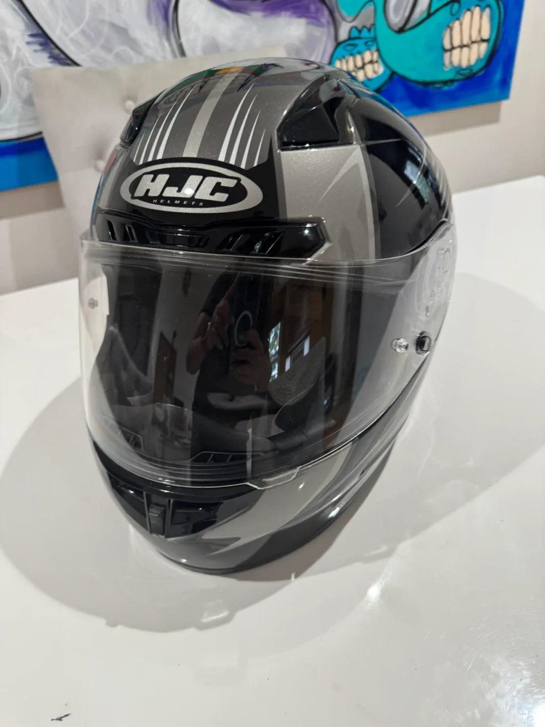 HJC Motorcycle Helmet - Black & Silver
