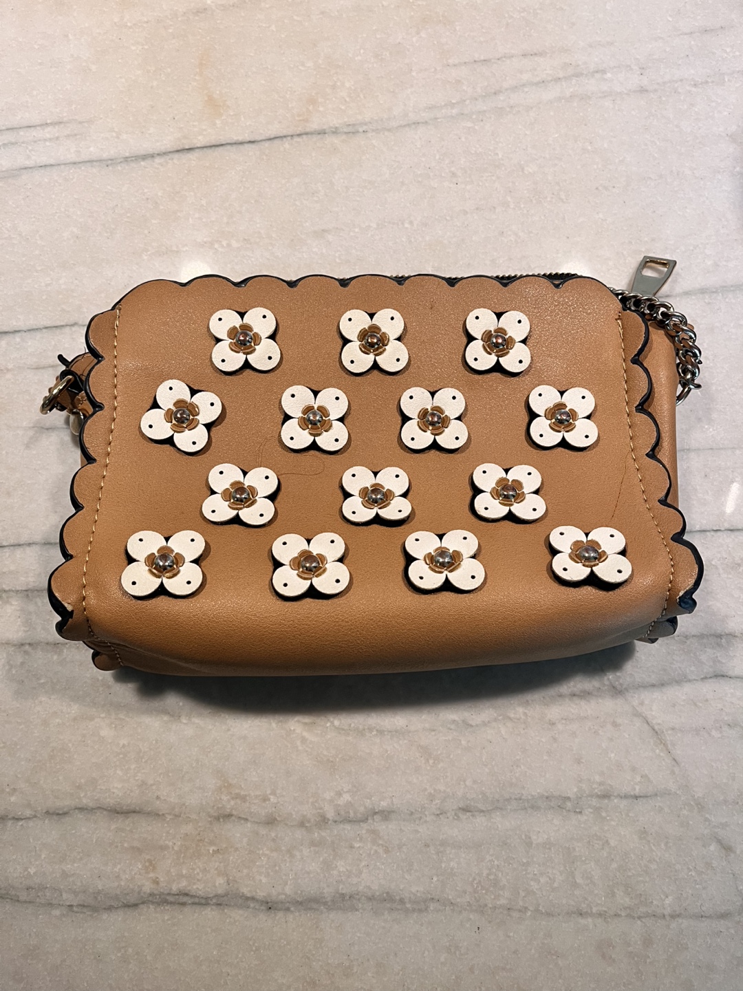 Zara Flower Appliqué Crossbody Bag