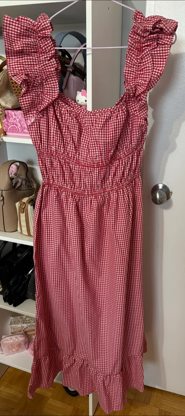 Sin & Sam Red Gingham Dress - Size M image indicator(2)