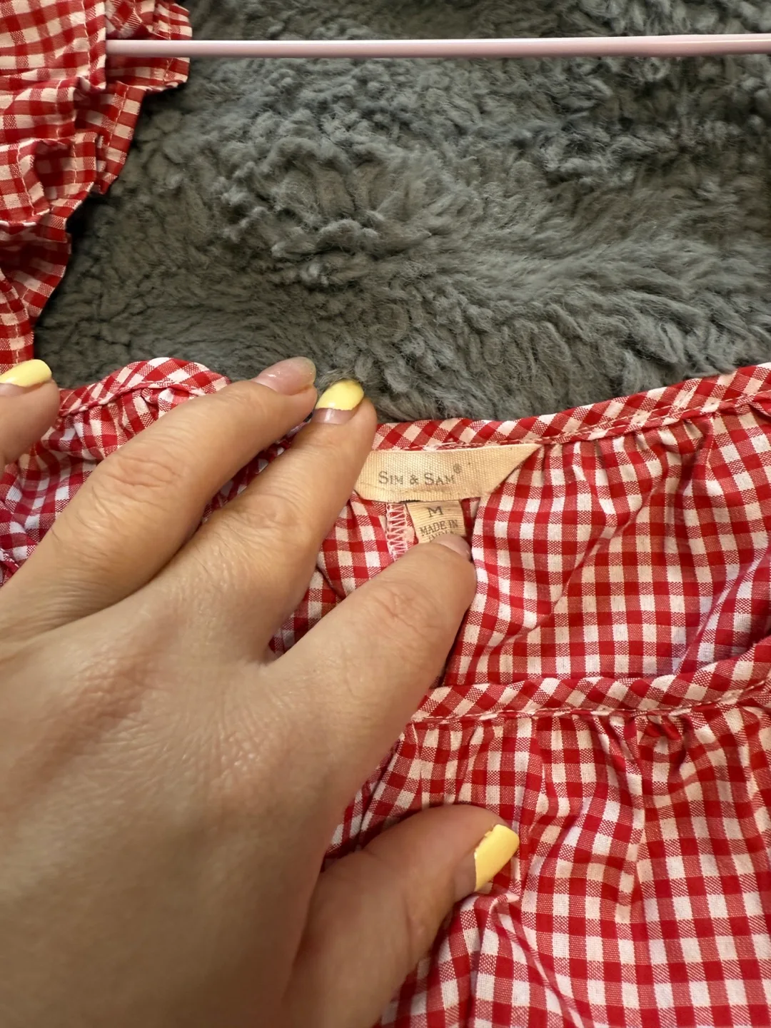 Sin & Sam Red Gingham Dress - Size M image indicator(5)