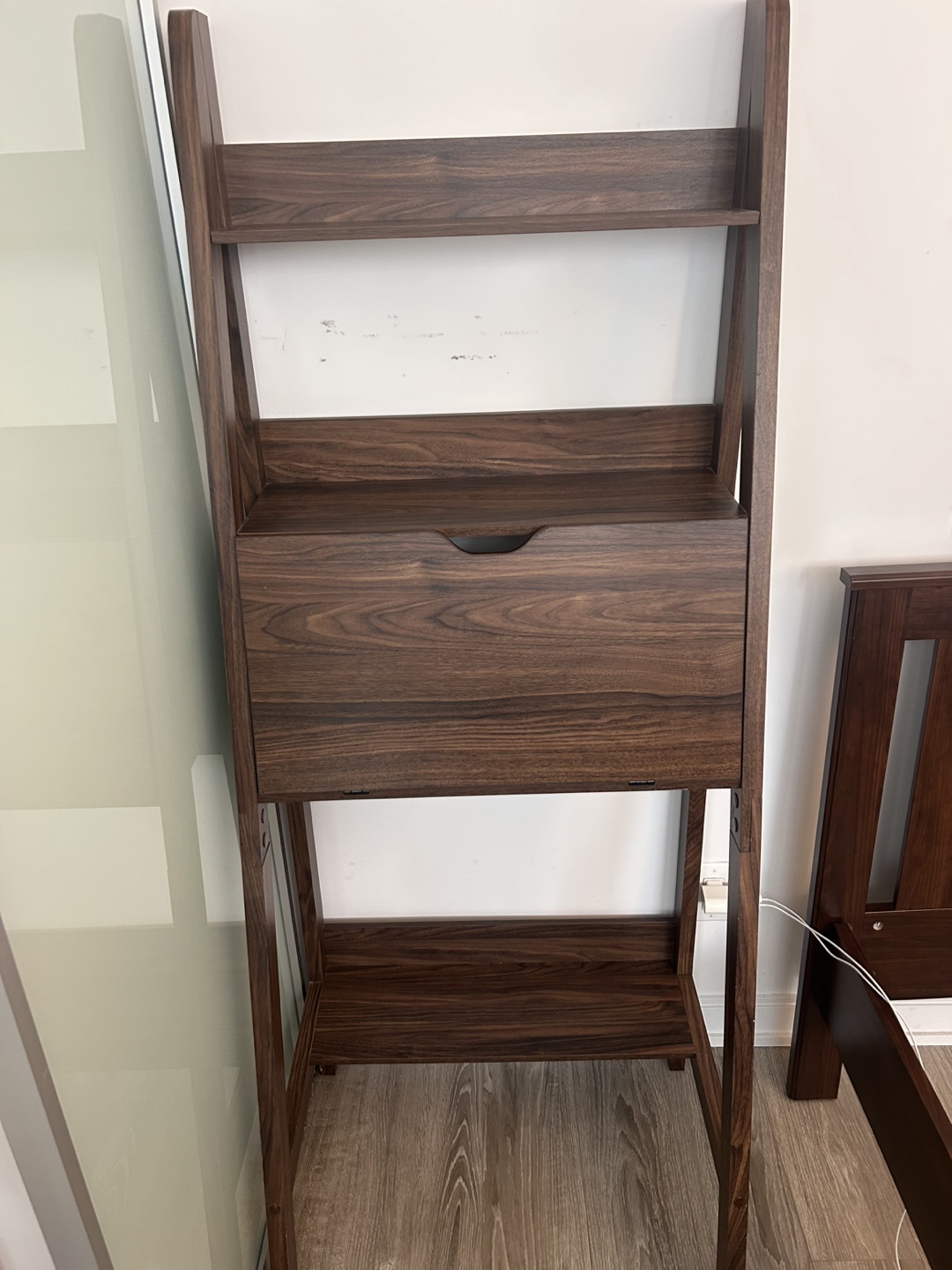 3-Shelf Ladder Desk - Dark Wood - photo 2