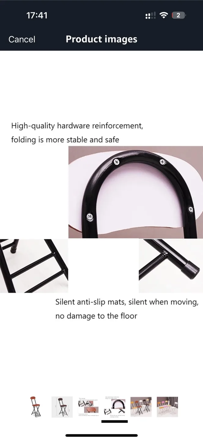 Folding Chair with Curved Backrest image indicator(6)