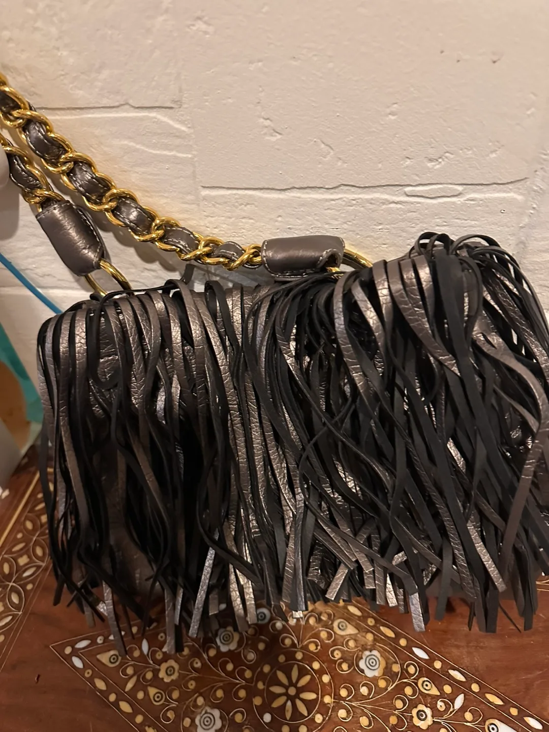 Tignanello Metallic Fringed Shoulder Bag thumbnail