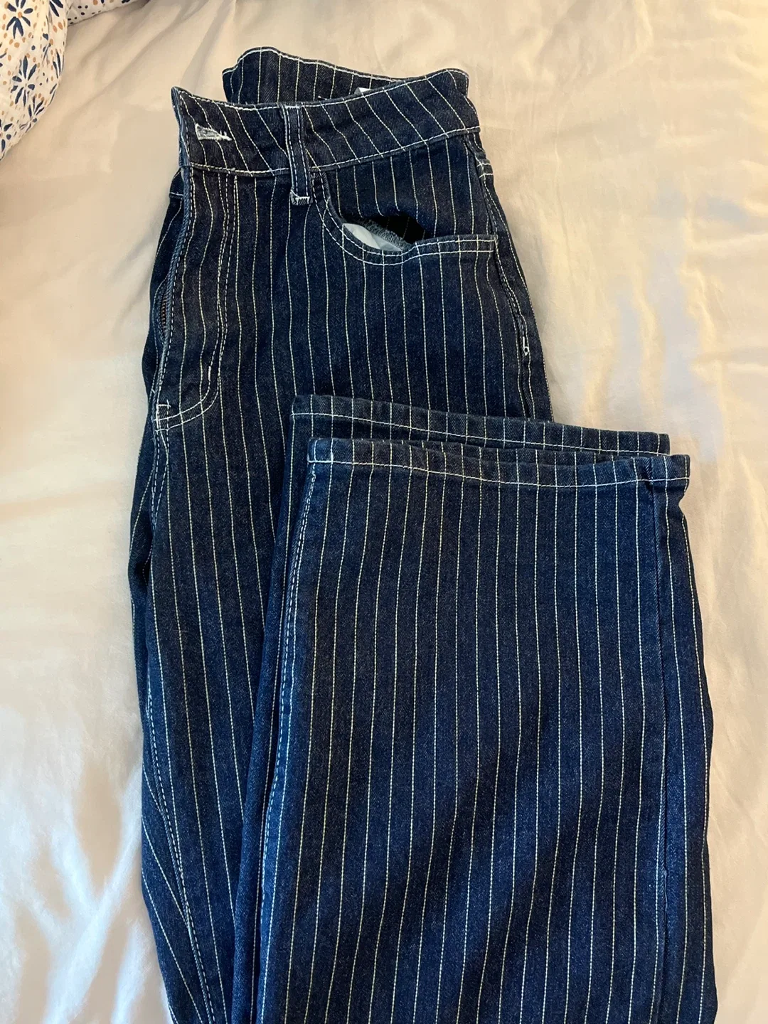 Missguided wide leg striped Jeans - Size 29 thumbnail
