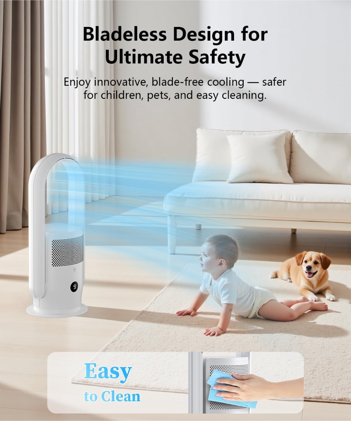Tower Fan Bladeless Fan Floor Fans Air Purifier - photo 5