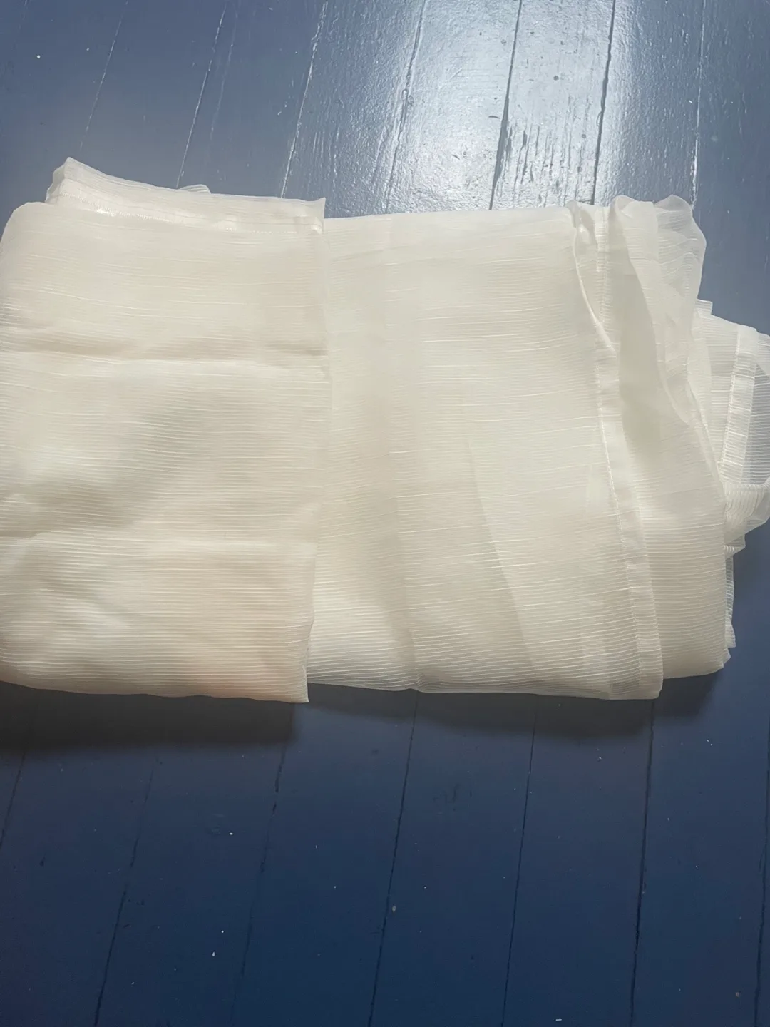 White Sheer Curtains & basket/wildflower bundle thumbnail