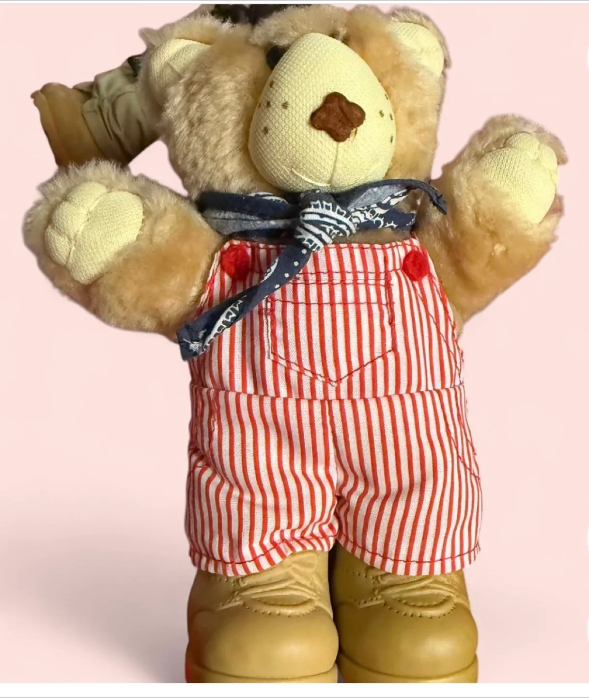 Vintage Stuffed Bear in Overalls thumbnail