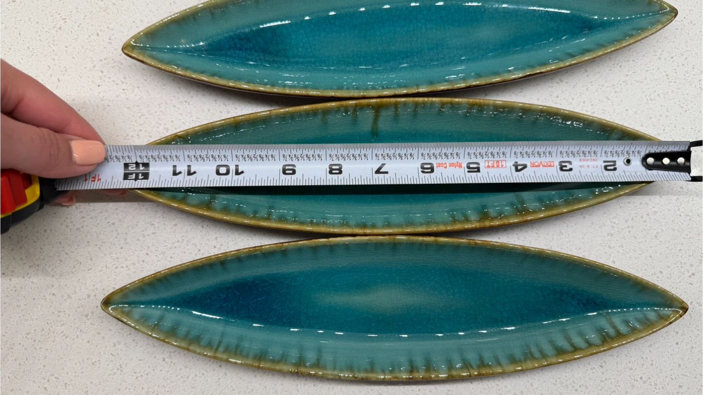 Teal Ceramic Leaf Dishes (Set of 4) - photo 5
