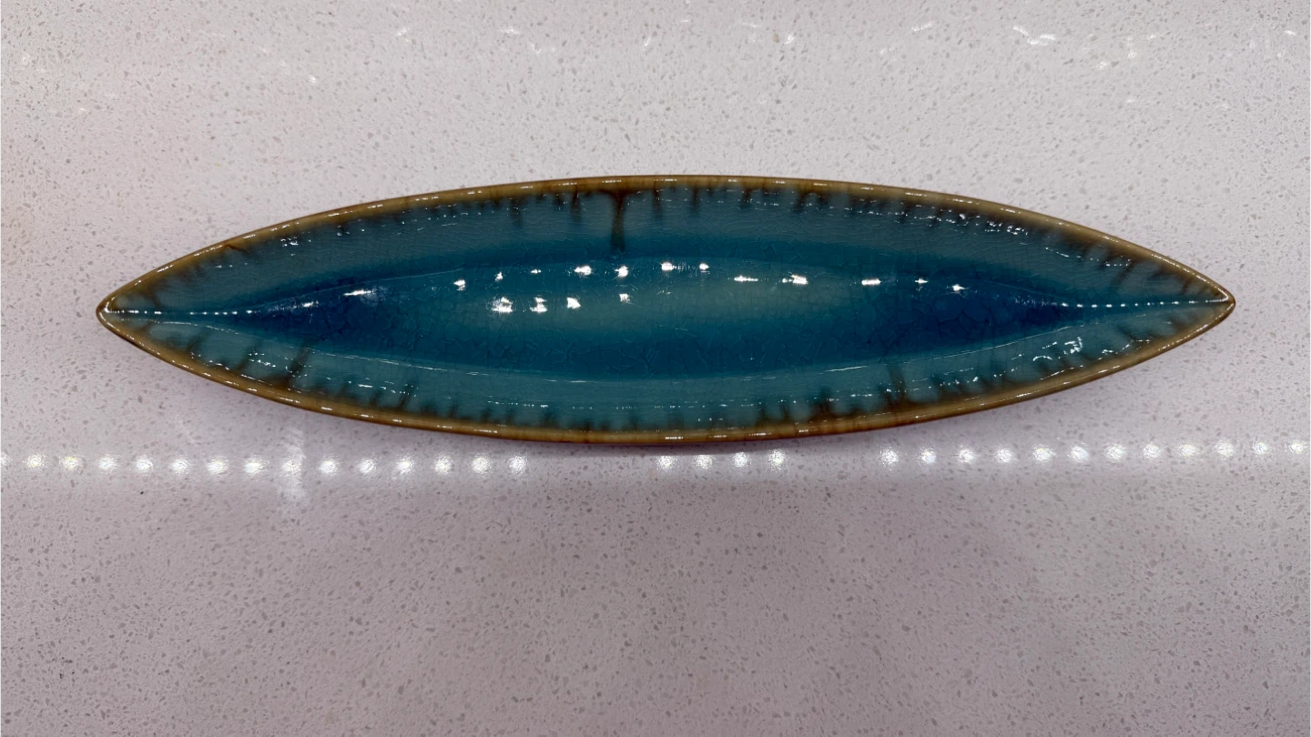 Teal Ceramic Leaf Dishes (Set of 4) - photo 4